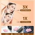 thumbnail image 3 of Mini Makeup Mirror Pro - Rechargeable, 1X/3X Magnification, 3 Color LED Lights, Adjustable Brightness, Compact, Handheld, Travel-Sized Vanity Mirror for Purses, Clutches, and On-The-Go Touch-Ups, 3 of 5