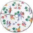 thumbnail image 1 of FMSHPON Hawaiian Shore Scenery Xmas Christmas Tree Skirt Stand Mat for Holiday Party Decoration Indoor Outdoor 36 inches, 1 of 3