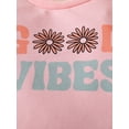 thumbnail image 6 of Franhais Baby Girls Sweatshirt, Long Sleeve Crew Neck Contrast Color Letters Flower Print Pullover, 6 of 7