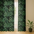 thumbnail image 5 of Vargottam Leaves Design Extra Long Sheer Curtains for Double Height Windows & Doors Set of 2 Panels, 108" Length, Grommet Top, Light Filtering Printed Georgette Drapes, 5 of 9