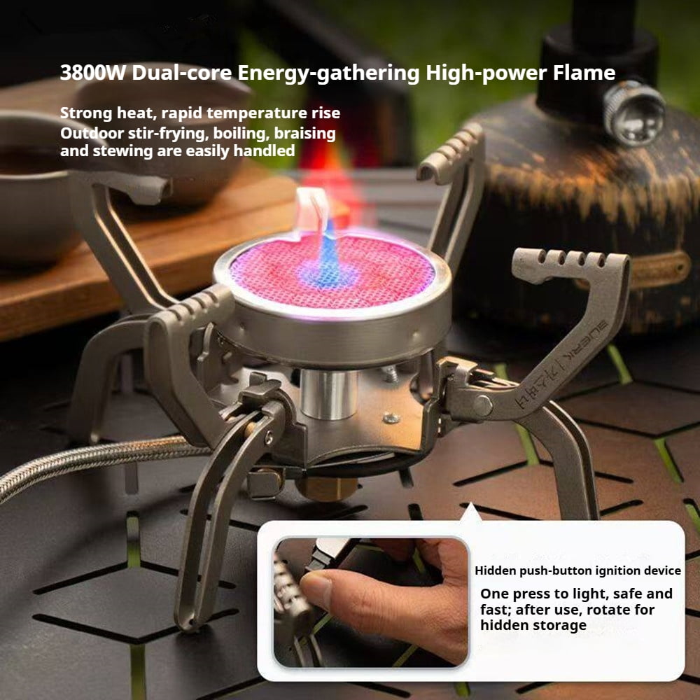 Miren 3800W Propane Camping Stove, Foldable Infrared Gas Burner with Adjustable Flame Control, Windproof Portable Outdoor Stove for Camping, Hiking & Backpacking