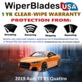 thumbnail image 2 of 2019 Audi TT RS Quattro Beam Wiper Blades Wipers w/1yr Warranty (Set of 2), 2 of 5