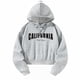thumbnail image 1 of Sudadera con capucha recortada para mujer, sudadera con capucha, ropa de calle, ropa deportiva, moda informal, sudadera con capucha para ir de compras XL, 1 of 8
