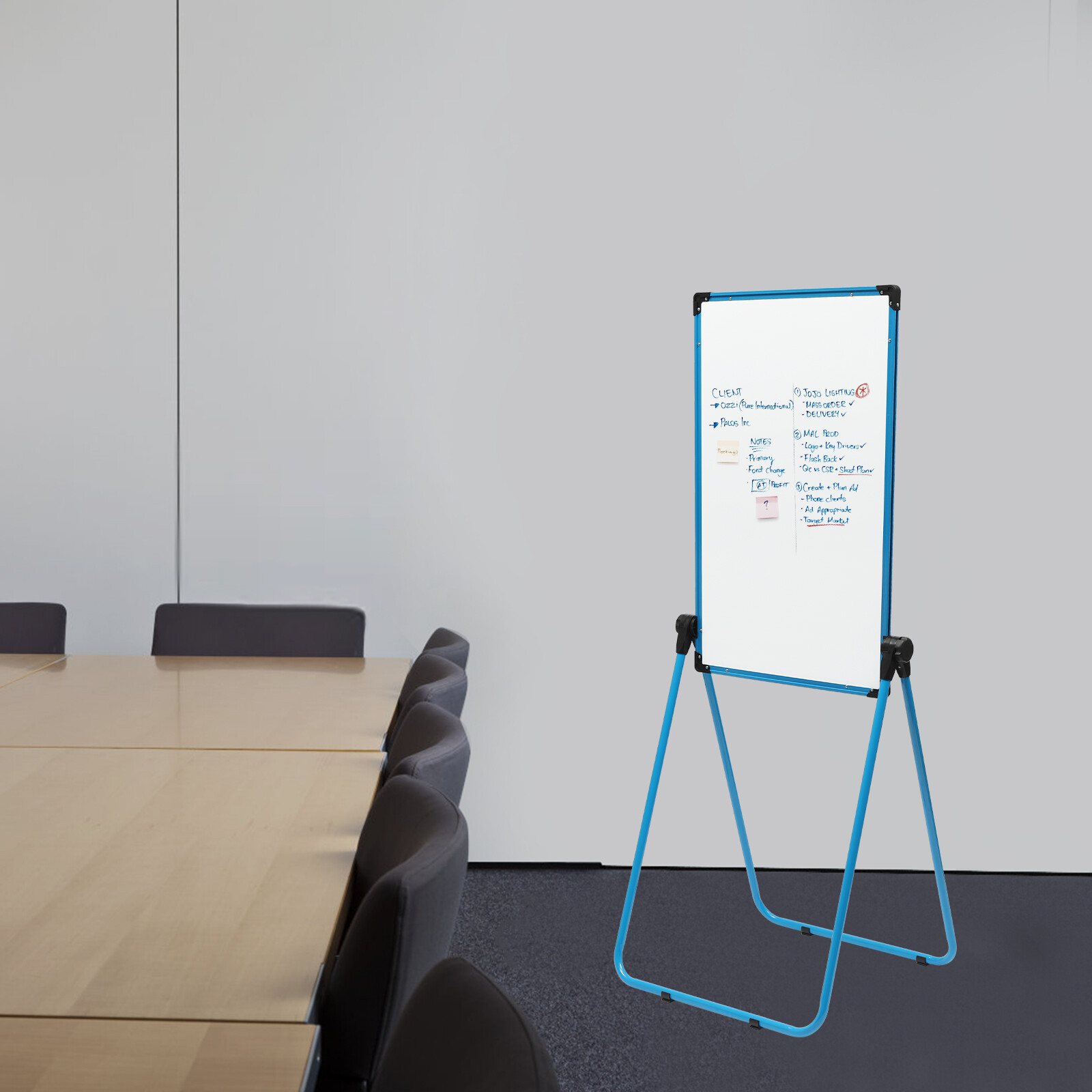 Miumaeov 36x24 inch Double-sided Whiteboard Free Standing Magnetic Dry Erase Board Portable Foldable Bulletin Board