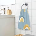 thumbnail image 3 of Yayeee 100% Cotton Hand Towels for Bathroom 16" x 28" Soft Absorbent Kitchen Towel, Light Blue Rainbow, 3 of 7