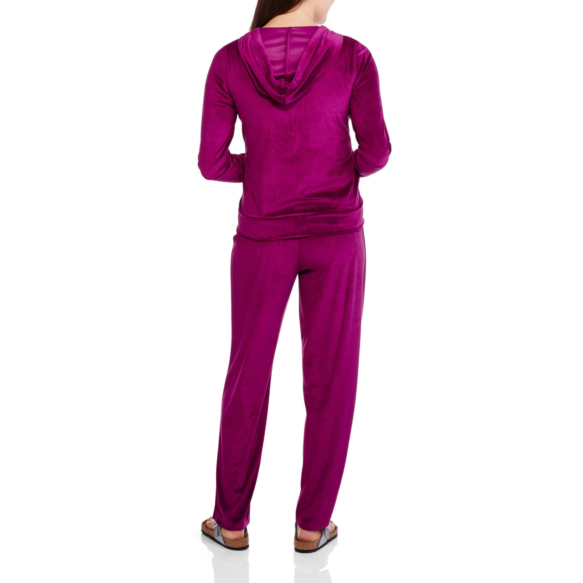 Women's Velour Tracksuit Set with Hoodie - image 2 of 2