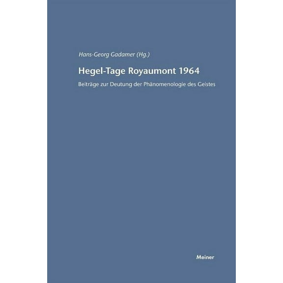 Hegel-Tage Royaumont 1964 (Paperback)