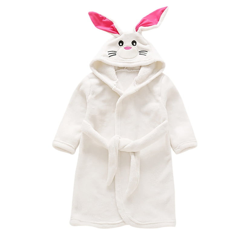 Unisex Toddler Baby Coral Fleece Bathrobes Robes Kimono Sleepwear for 6 M 6 T Kids 