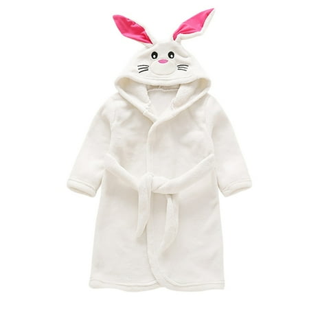 

Magazine Children Boy ad Girl Cartoon Animal Bathrobe Rabbit Home Clothes Soft Fleece Hooded Robe