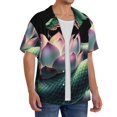 thumbnail image 2 of Kdxio Men's Hawaiian Shirt for Men Short Sleeve Shirt Snake Holding A Lotus Summer Casual Holiday Beach Button Down T-Shirts, 2 of 5