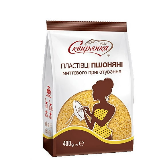 1 Pack Skvira Millet Flakes Instant GMO Free No Added Sugar Halal Certificate 400 gr / 14.12 OZ Product from Ukraine