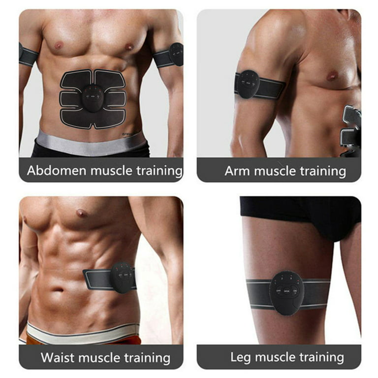 Abs Stimulator, Muscle Toner - Abs Stimulating Belt- Abdominal Toner-  Training Device for Muscles- Wireless Portable Gym Device- Muscle Sculpting  at Home- Fitness Equipment, Black 