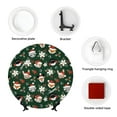 thumbnail image 4 of Daiia Festive Forest Friends Printed Pattern Ceramic Plate Dinner Plates Bone China Decorative Plates with Display Stand Art Ceramic Ornaments for Wall Hanging Decoration-10in, 4 of 6