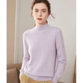 thumbnail image 2 of Suéter de cachemira de cuello alto medio para mujer, ropa de otoño e invierno, camisa de punto de lana de una pieza sin costuras, 2 of 6