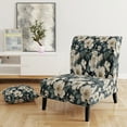 thumbnail image 2 of Designart "Lovely Grey And White Orchid Blossoms VI" White Floral Upholstered Accent Chair - Cottage Arm Chair For Living Room, 2 of 5