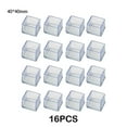 thumbnail image 3 of Naiovety 16 unidades de tapas de patas de silla de silicona cuadradas Premium para protectores de pies de muebles sin clavos ni Gel Decoración del hogar Transparente 40*40mm, 3 of 6