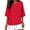 Red, variant on Staron Women's Casual Shirt 3/4 Sleeve Crew Neck Loose Blouse Solid Color Basic Comfy Relaxed Fashion Top for Spring Summer Vacation Travel Beach, Red S