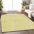 thumbnail image 5 of HomeRoots 676304 5 x 8 ft. Yellow & Ivory Geometric Transitional Washable Machine Made Rectangle Area Rug with UV Protection, 5 of 9