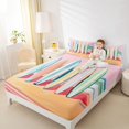 thumbnail image 3 of jejeloiu Pastel Surfboard Beach Bed Sheets For Girls,Watercolor Coastal Full Size Sheets,Pink Yellow,4pcs,1 Flat Sheet, 1 Fitted Sheet and 2 Pillowcases, 3 of 6