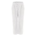 thumbnail image 6 of Bovemsi Casual Pants for Women Womens Daily Elastic Waist Straight Solid Color Loose Long Corduroy Trousers Beach Trousers with Pockets, 6 of 9