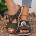thumbnail image 5 of Sandals for Women Summer New Large Size Wedge Fish Mouth Solid One Line Outside Beach Sandals, 5 of 6