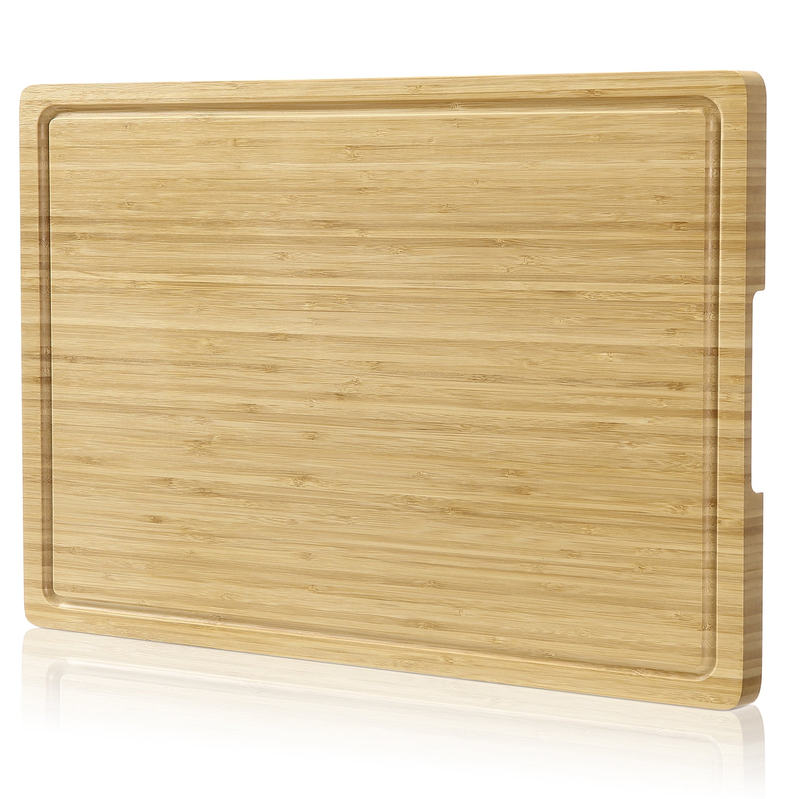 Zzistar Large Bamboo Cutting Board, Wood Cutting Boards for Kitchen, Organic Wooden Butcher Block and Chopping Board for Meat and Vegetables