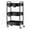 Black, variant on 3-Tier Light White Metal Rolling Utility Storage Cart with Wheels for Craft, Baby Nursery & Cleaning Supplies