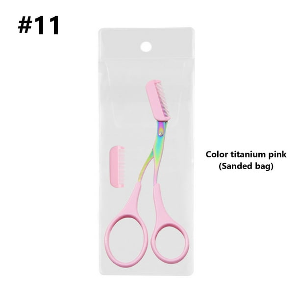Fiudx Tijeras para Cejas, Recortador de Precisión de Acero Inoxidable, Mango Ergonómico Antideslizante, Diseño de Peine Protector, Perfectas para Dar Forma a Los Esfuerzos de Cuidado Personal, Regalo