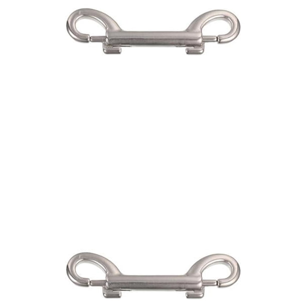 Eigraketly Perno Gancho de seguridad Ganchos de doble extremo de acero inoxidable Clips de metal resistentes a la corrosión Cadena de tachuelas Plata 2 2Conjunto