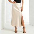 thumbnail image 2 of HGIEYS Women's Satin Maxi Skirts High Waisted A Line Long Skirts Elegant Office Skirts, 2 of 7