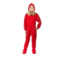 thumbnail image 2 of Big Feet Pjs Kids Red Fleece Hoodie Footed Onesie Pajamas for Boys & Girls Size 6, 2 of 7