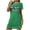 Green, variant on Jamicy Petite Summer Dresses for Women Loose Short Nightdress Independence Day Printed Round Neck Short Sleeve Women's Nightdress Home Clothes