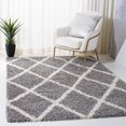 thumbnail image 3 of SAFAVIEH Venus Quincy Geometric Trellis Shag Area Rug, 4' x 6', Grey/Ivory, 3 of 9