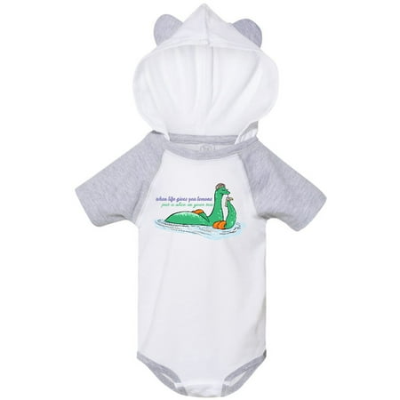 

Inktastic Loch Nessie When Life Gives You Lemons Sipping Tea Gift Baby Boy or Baby Girl Bodysuit