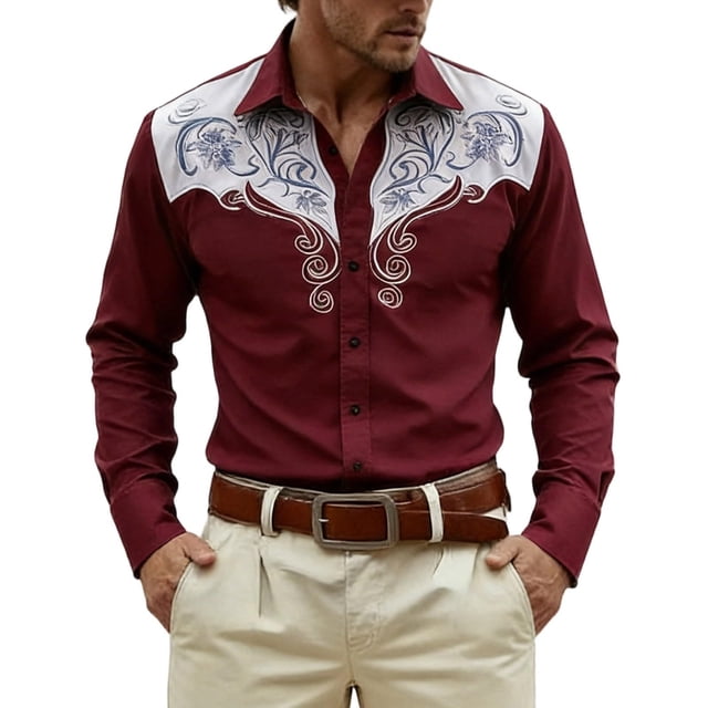 Camisetas de Navidad de Manga Larga de los Hombres Imprimir de Moda Casual Manga Larga Turndown Collar Blusa para Primavera Invierno Al Aire Libre Diario