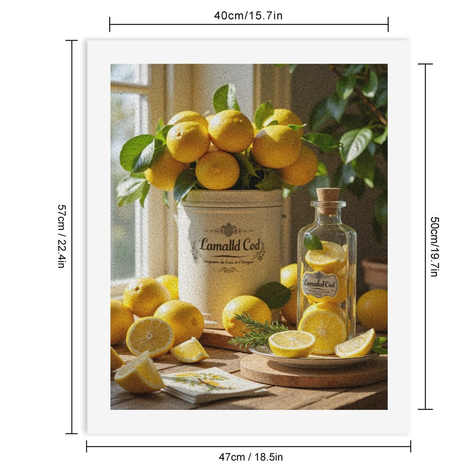 Paint by Numbers Kit for Adults, Lemons Sunlight Kitchen Decor Freshness Paint by Numbers, Easy Paint by Numbers Kit for Adults Beginner, DIY Adult Paint by Number Kits on Canvas, Home Decor