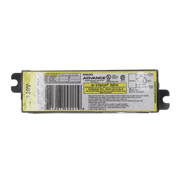 Advance RMH-20-K-BLS Electronic MH Metal Halide Ballast, 22W M175, 120V