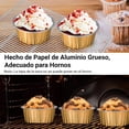 thumbnail image 3 of Capacillos para Cupcakes de Aluminio, Tazas de Papel Desechables para Postres de 50 Piezas, Vasitos para Postres con Tapa, Moldes de Hornear para Cupcakes, 3 of 4