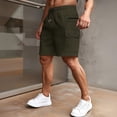 thumbnail image 2 of BRANROY Men's Cargo Shorts Elastic Waist Hiking Work Outdoor Golf Jogger Running Zipper Pockets Lightweight Quick-Dry,Army Green L, 2 of 5