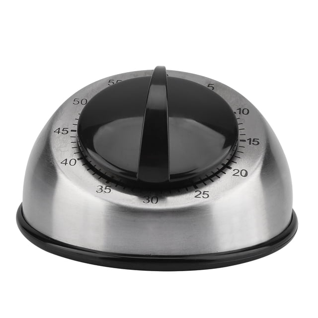 Minuterie de cuisine en acier inoxydable de 60 minutes, facile à régler, rappel de l'heure de la minuterie à remontage mécanique