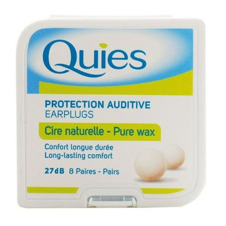 Quies Pure Wax Ear Plugs, 8 Pair (NRR 27dB) (Best Way To Clean Baby Ear Wax)