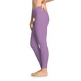 thumbnail image 3 of Orchid Purple Color Leggings Women Poly-Span Solid Color Print Purple Leggings 11, 3 of 8