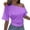 C152/Dark Purple819, variant on Rggeeun Women Tee Shirts Solid Color One Shoulder Short Sleeve Shirred Slim Fit Lightweight for Summer Outdoor Picnics Leisure Tees,Purple,L