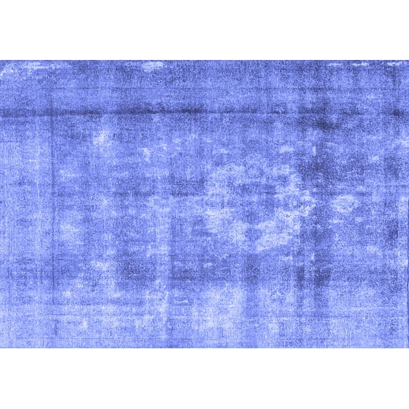 Ahgly Company Machine Washable Indoor Rectangle Persian Blue Traditional Area Rugs, 5' x 7'