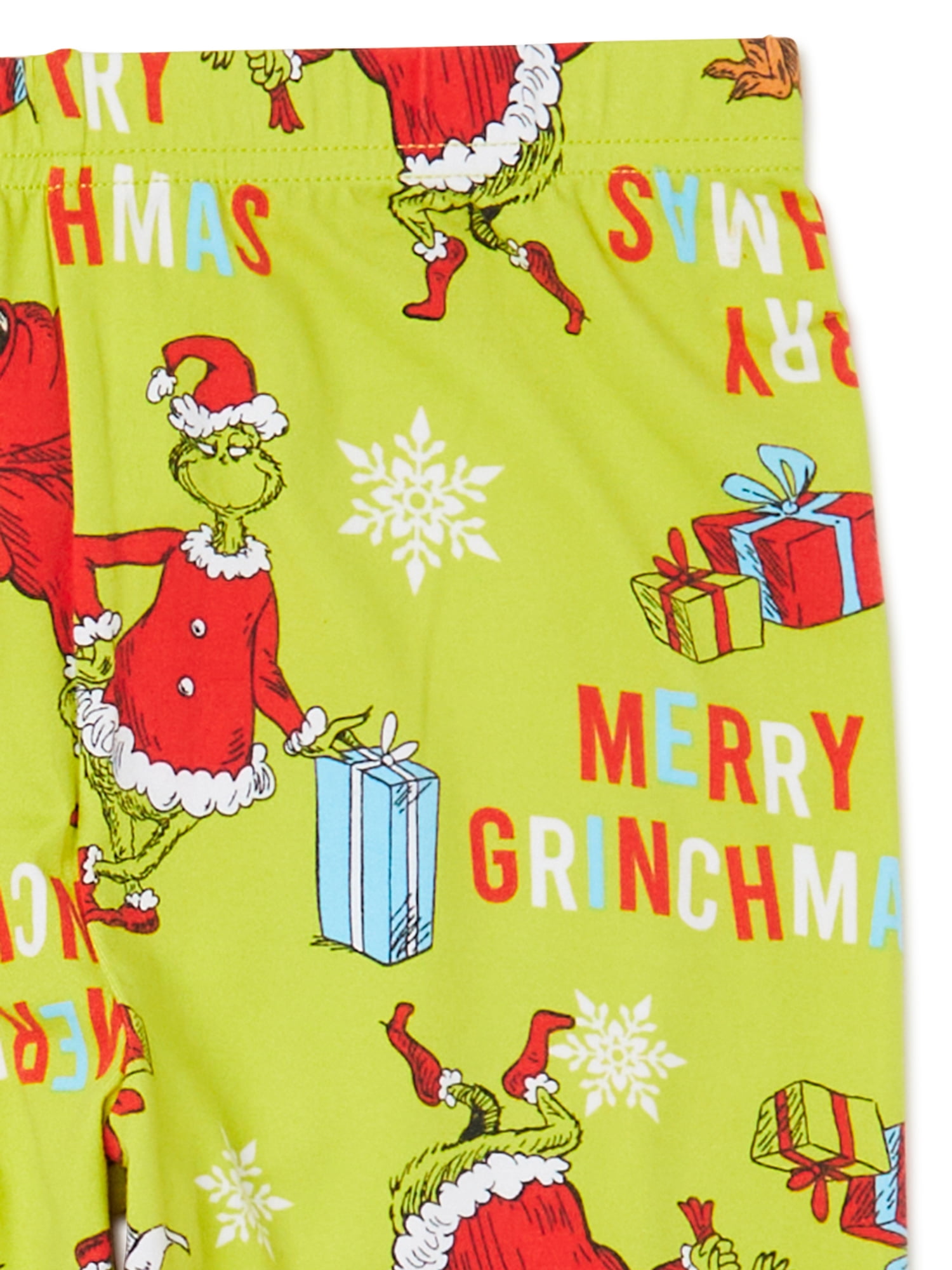Dr. Seuss Unisex Kids Grinch Matching Family Pajama Set, 2-Piece