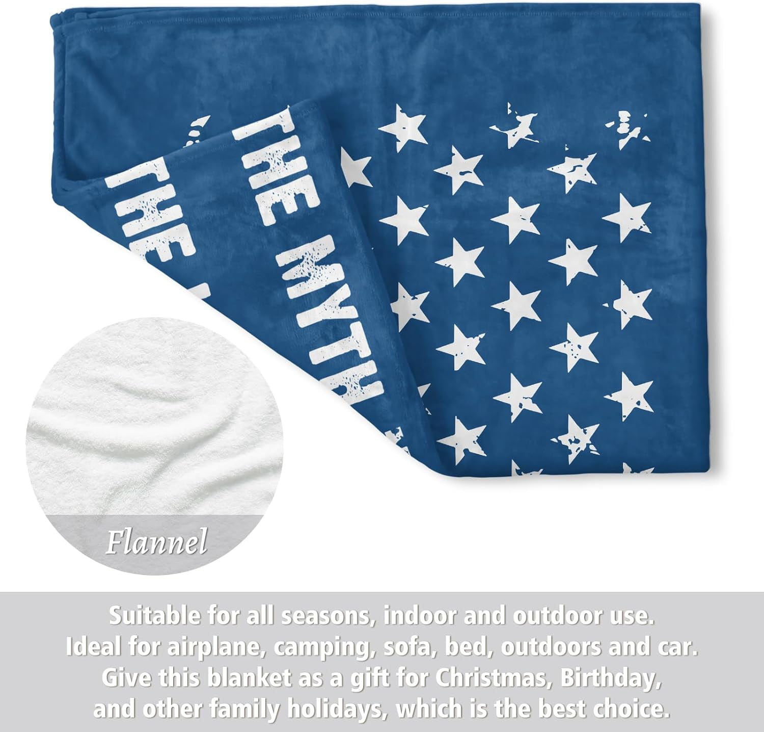 Birthday Gifts for Dad- Cool Flag Blanket with The Man The Myth The Legend- Dad Birthday Gift, Soft Blanket Throw for Bed Sofa Napping Camping