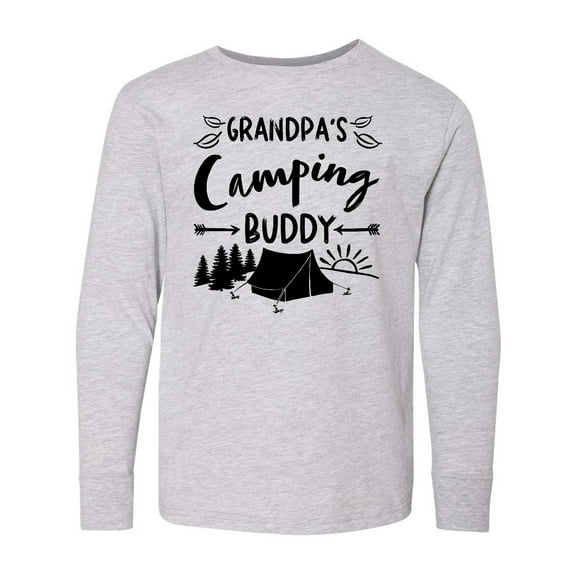 Inktastic Grandpas Camping Buddy Long Sleeve Youth T-Shirt
