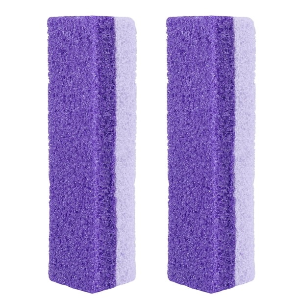 Healifty - 2 exfoliantes para pies, herramienta de pedicura, bloque de piedra pómez, removedor de callos, limpiador de durezas muertas (morado)