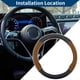thumbnail image 3 of Cubierta de volante de PU de Unique Bargains, protector de volante de coche de ABS de 14.96" en patrón de fibra de carbono negro y marrón, 1 pieza, 3 of 6