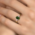 thumbnail image 4 of Gem Stone King 1.70 Ct Green Chrome Diopside Pink Lab Grown Diamond 18K Yellow Gold Plated Silver Ring, 4 of 6
